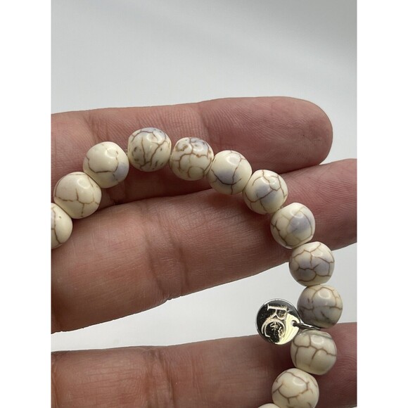 Rustic Cuff Leaf Metal Cuff Bracelet & Natural Stone Stretch Bracelet Set New - Picture 7 of 7